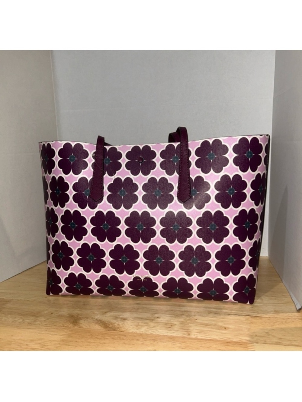 Floral Print Purple Tote Bag - Picture 4 of 15